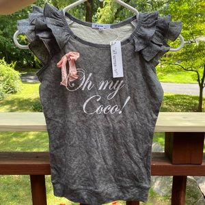 Girls ruffle sleeve tee